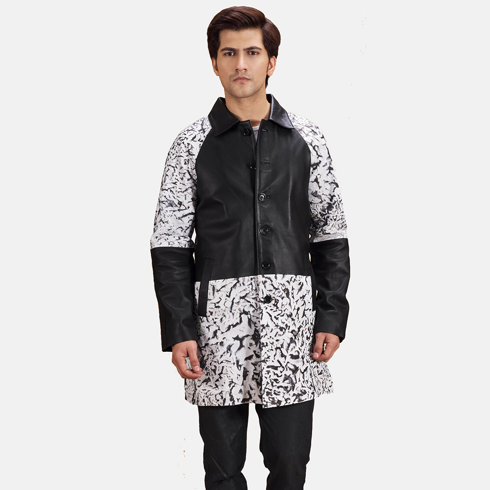 Men's Artistry Black Dye Leather Coat